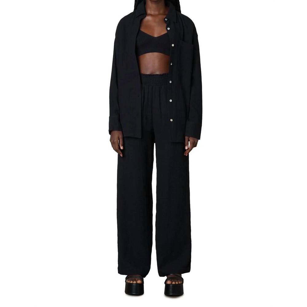 NEW NIA gauze pants in black